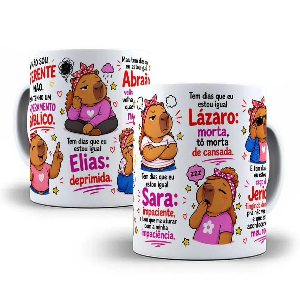 Artes para Caneca Capivara eu não sou diferente não, eu só tenho um temperamento bíblico em Png 1