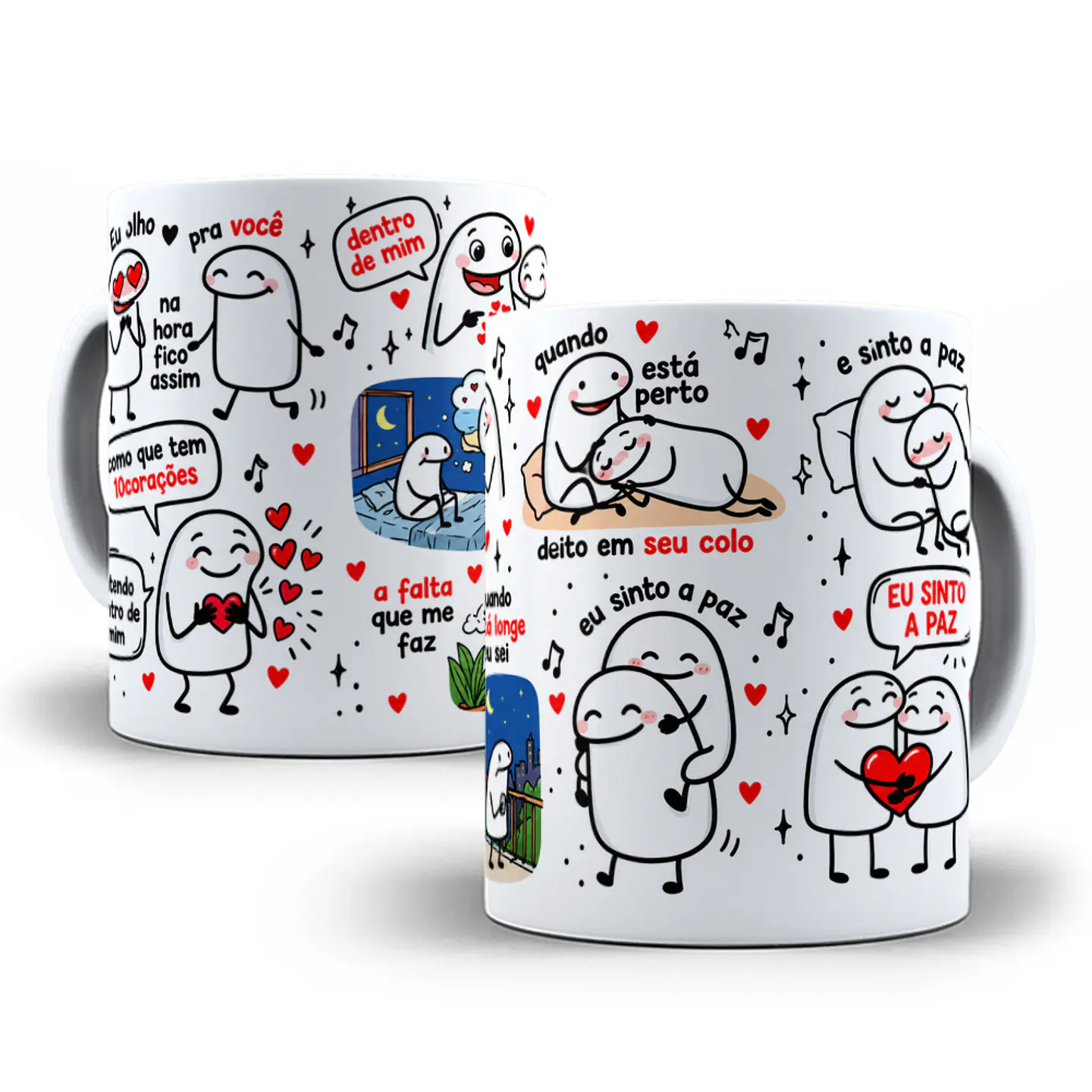 Artes para Caneca eu olho pra você na hora fico assim como que tem 10 corações Dez Corações em Png  1