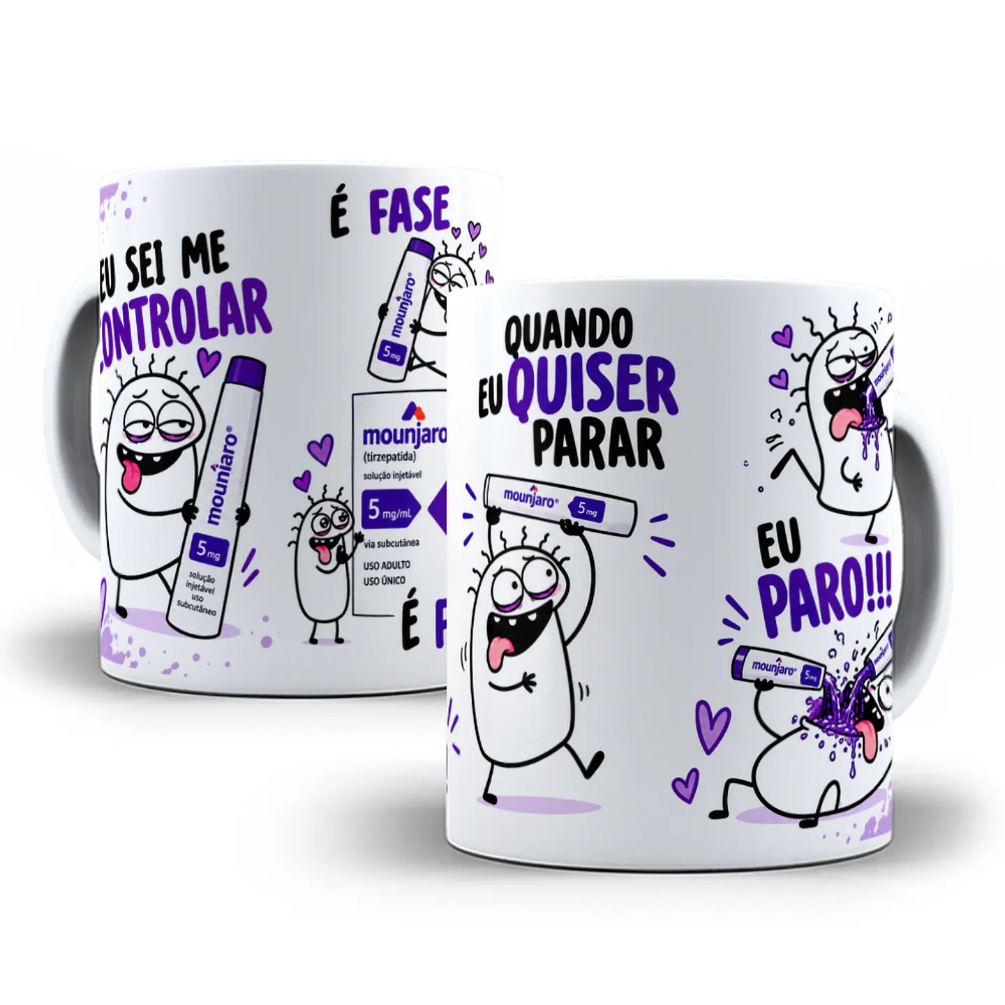4 Artes para Caneca Eu Sei Me Controlar é Fase Quando eu quiser parar eu Paro Monjaro Arquivo em Jpg  1