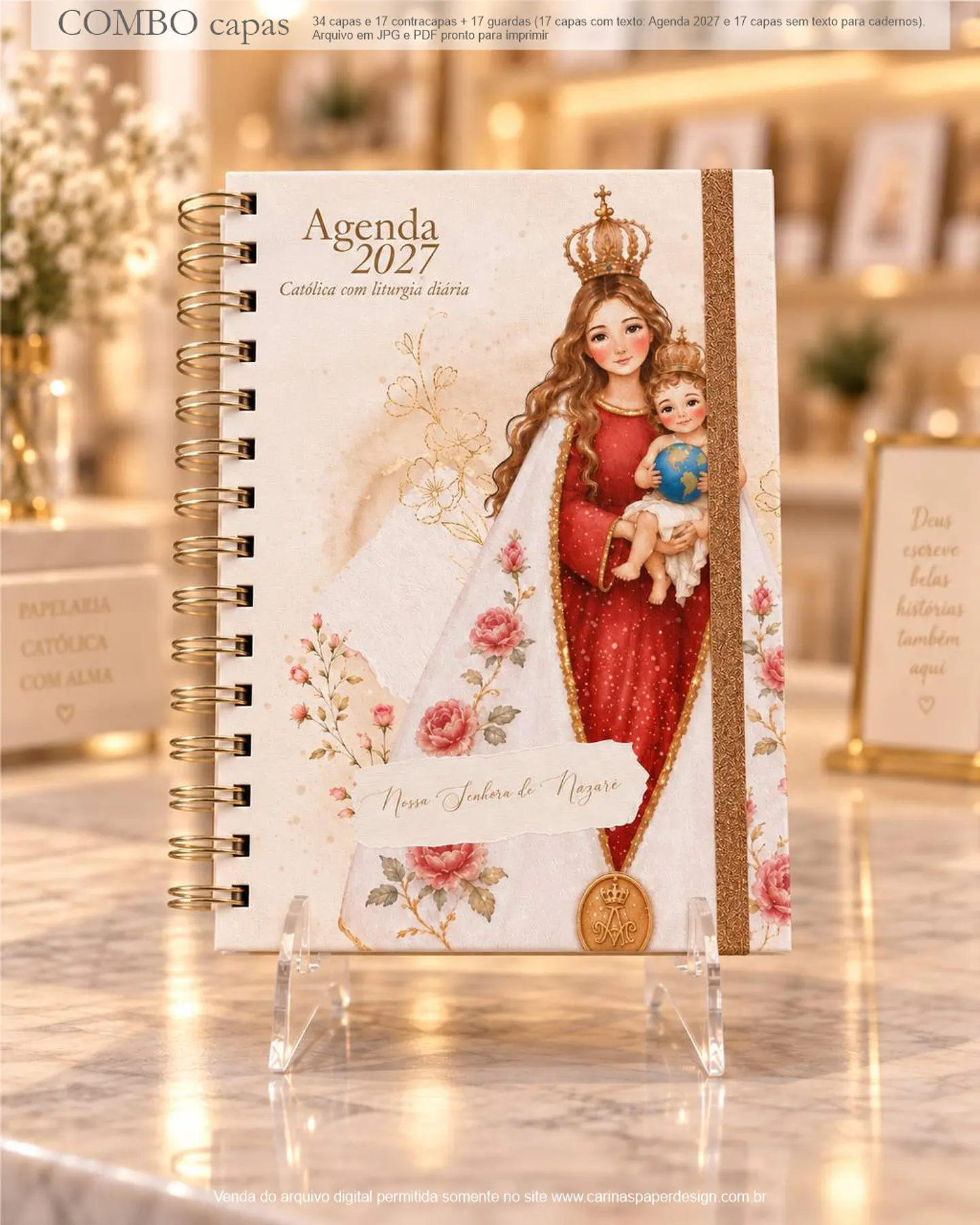 Arquivos para Capas A5 para Agendas e Cadernos Santinhos Arquivo em Jpg 4