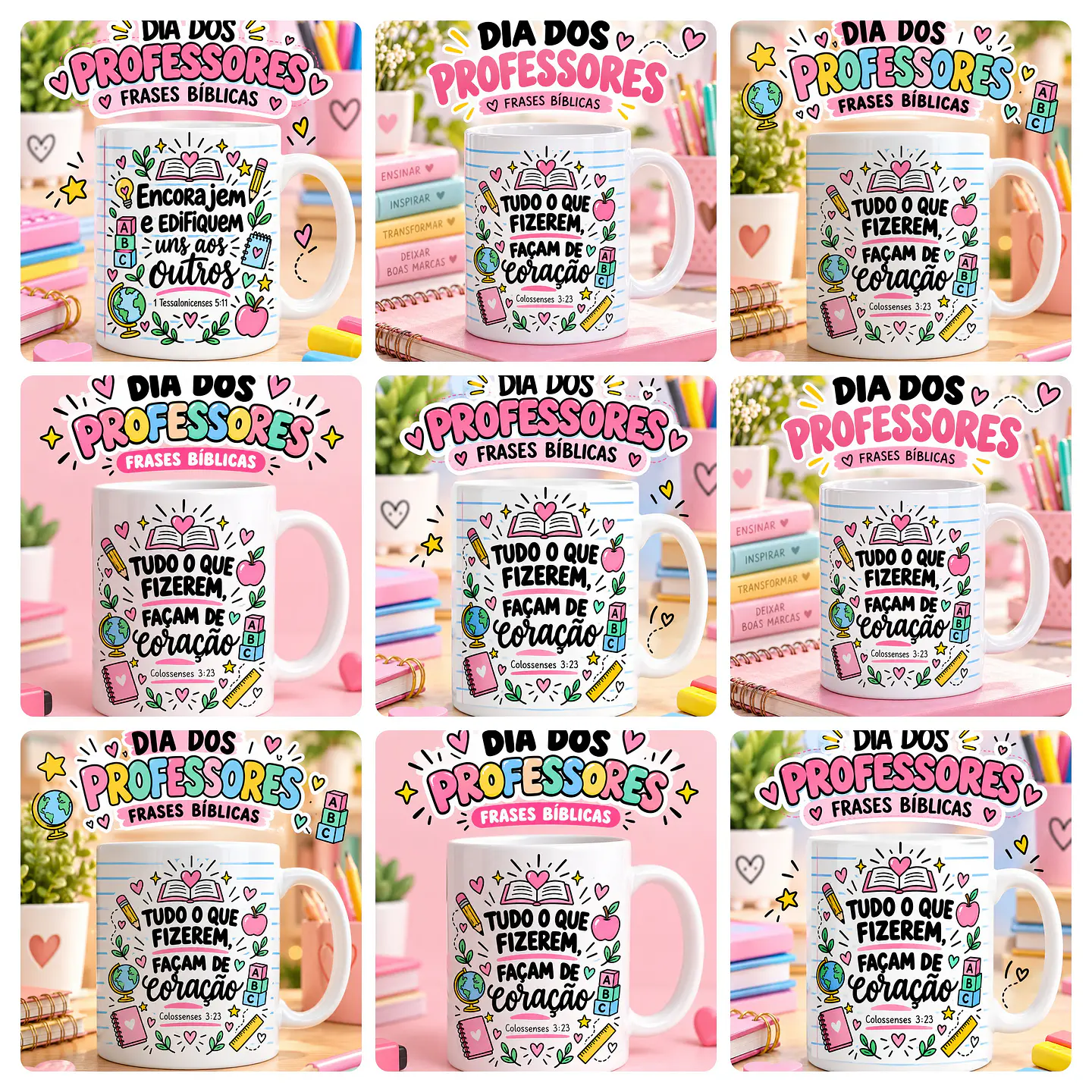 20 Artes para Caneca Dia dos Professores Frases Biblicas Arquivo em Png 2