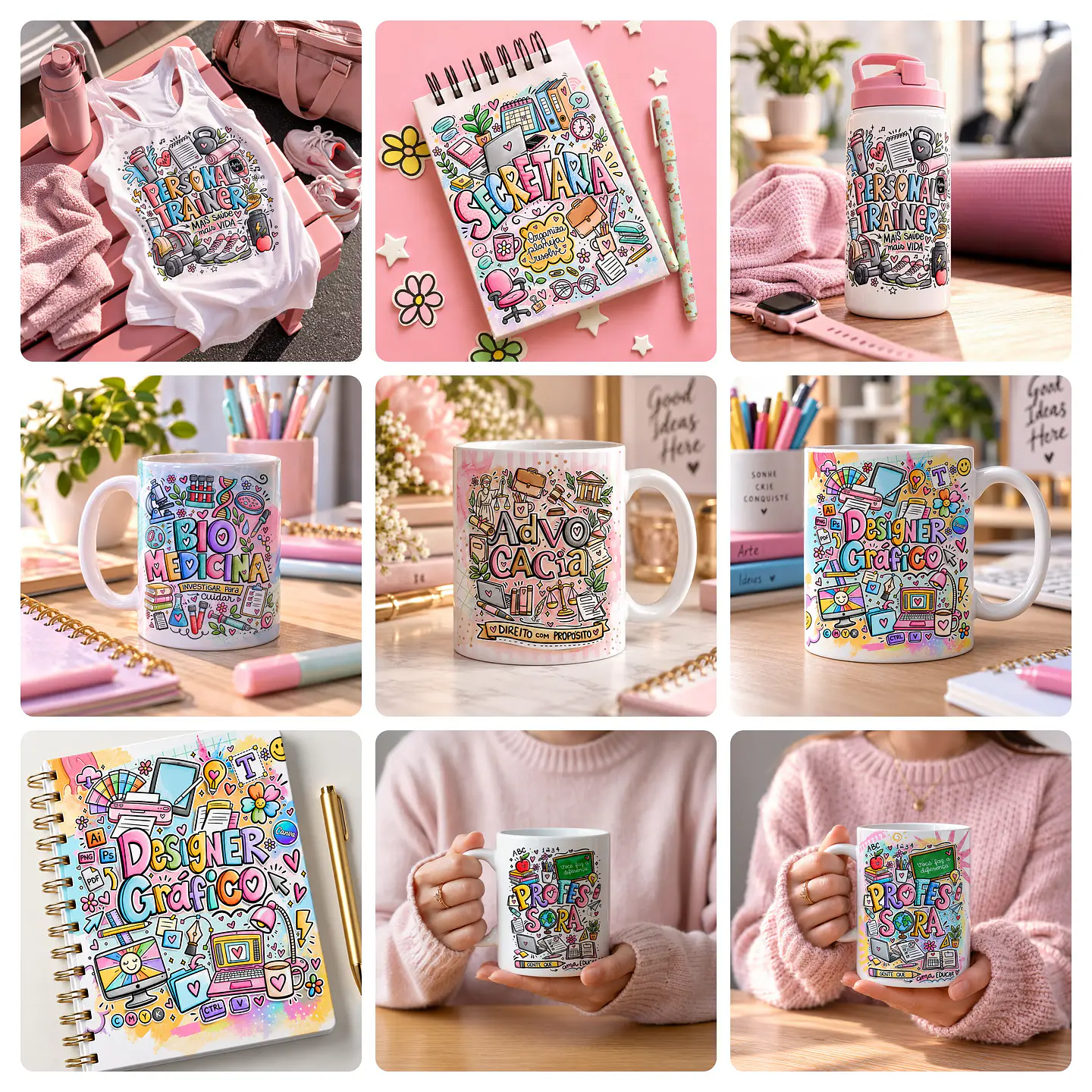 19 Artes para Caneca Profissões Arquivo em Png  2