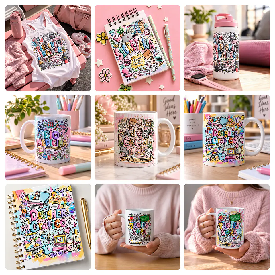 19 Artes para Caneca Profissões Arquivo em Png  2