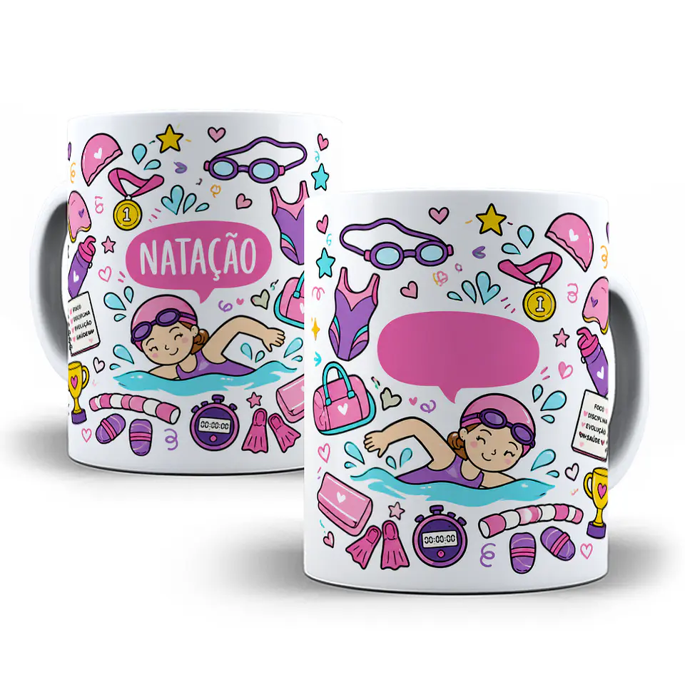 Artes para Caneca Natação em Png 1