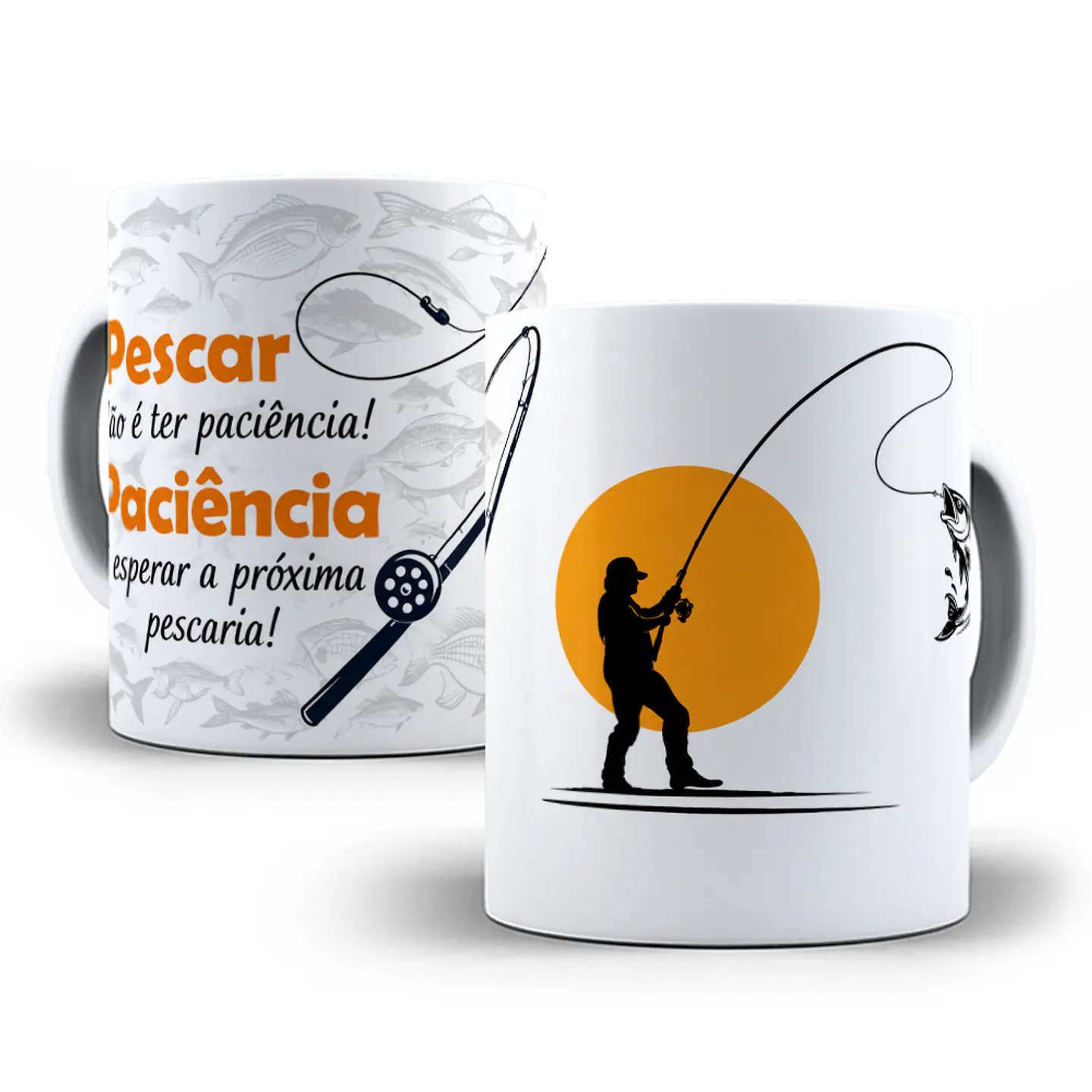 Artes para Caneca Pescar não é ter Paciência - Pescador em Png  1