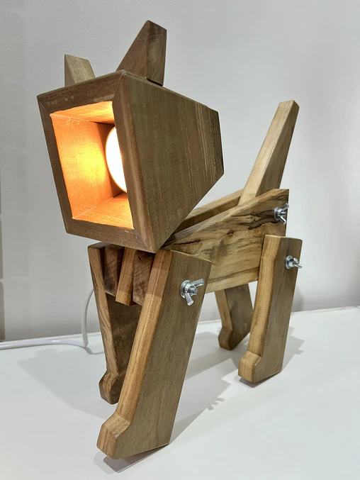 Lámpara Gatito Articulada en Madera 2