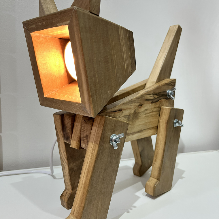 Lámpara Gatito Articulada en Madera 2