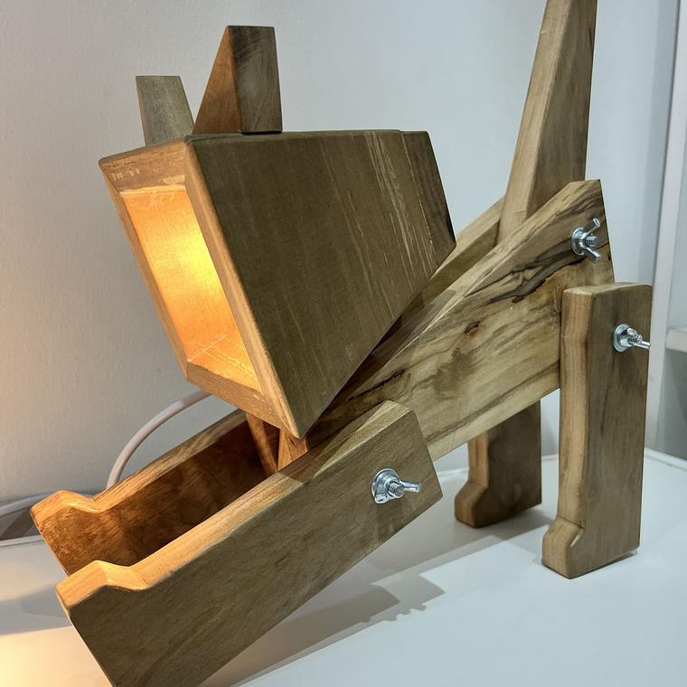 Lámpara Gatito Articulada en Madera 3