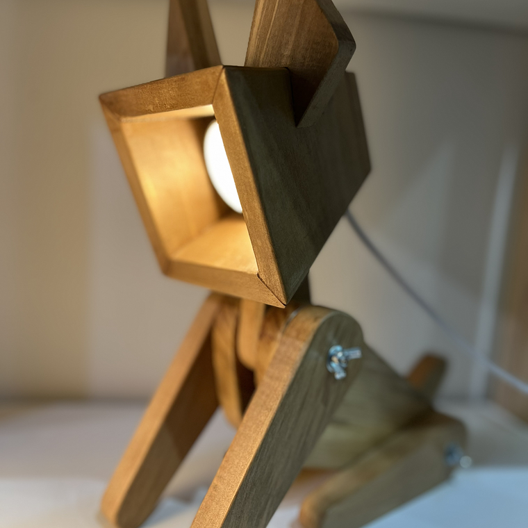 Lámpara Perrito Yorkshire  Articulada en Madera 2