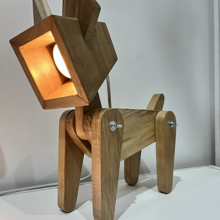 Lámpara Perrito Yorkshire  Articulada en Madera 1