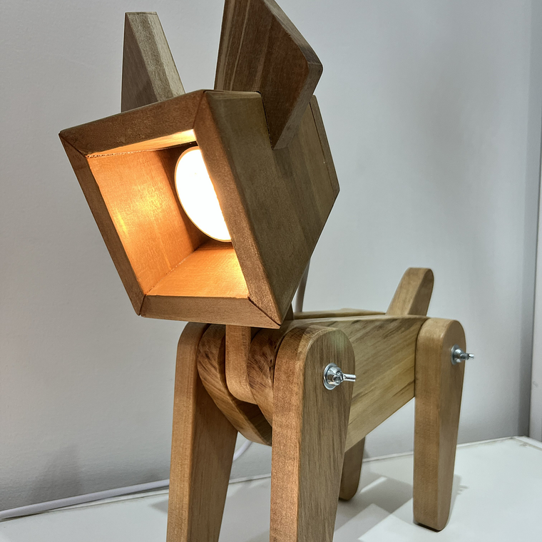 Lámpara Perrito Yorkshire  Articulada en Madera 4