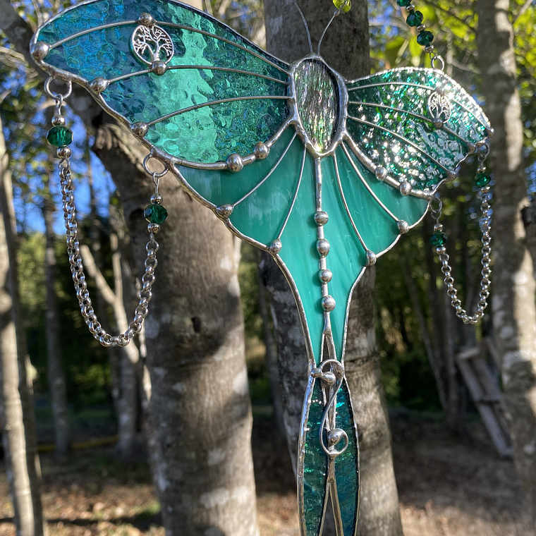 Mariposa Luna en vitral 3