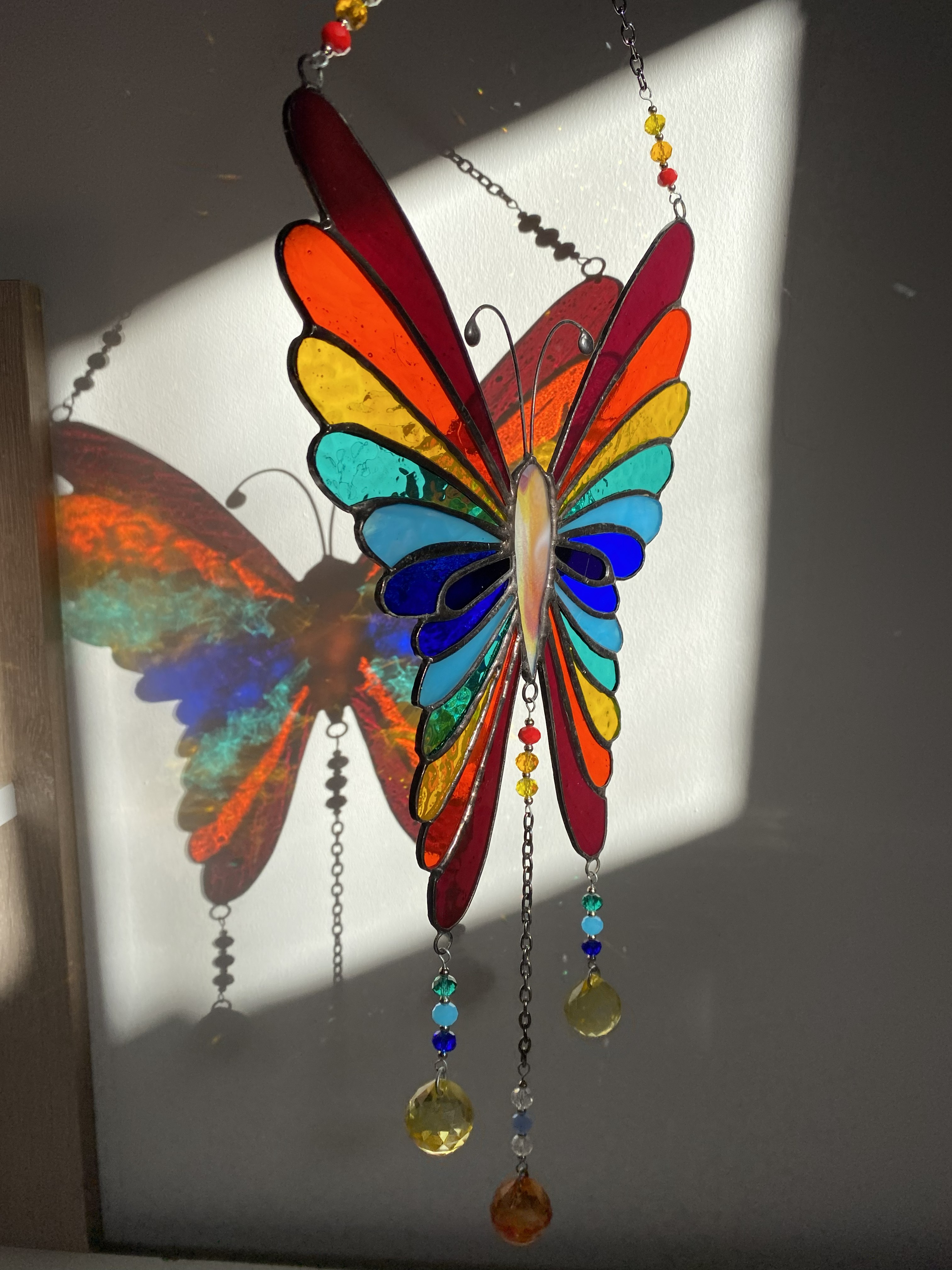 Mariposa Arcoíris · Vitral Tiffany