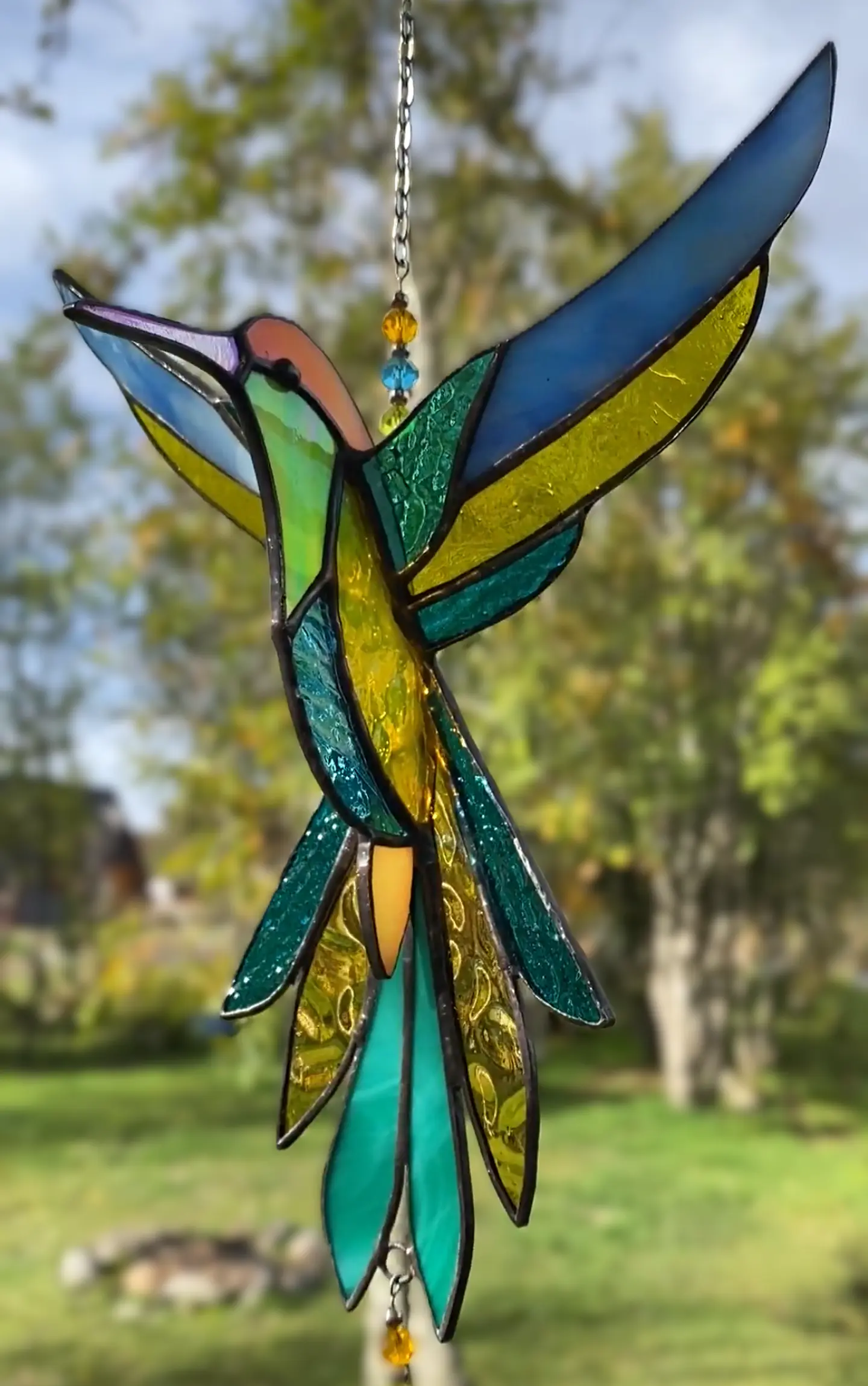 Colibrí 3D en vidrios importados 3