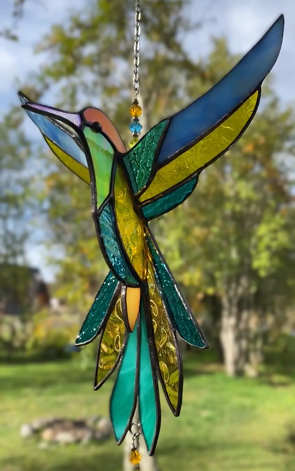 Colibrí 3D en vidrios importados 3