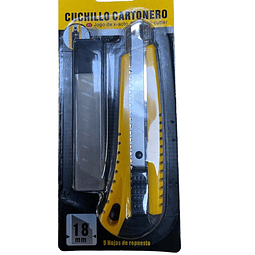 SET CUCHILLO CARTONERO C/REPUESTO 5HOJAS  18MM