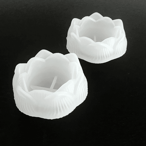 Molde de silicona portavela flor de loto cerrada 9cm