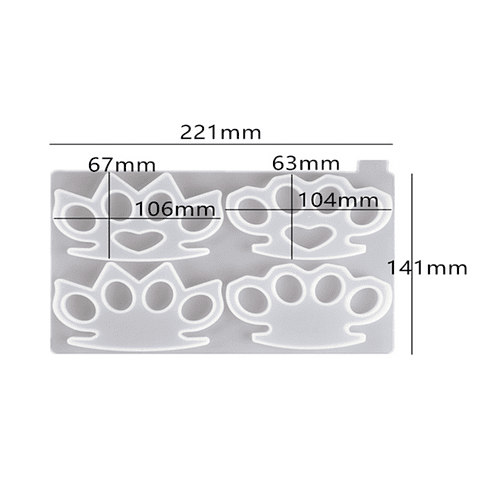 Molde de silicona cuatro manoplas/autodefensa.