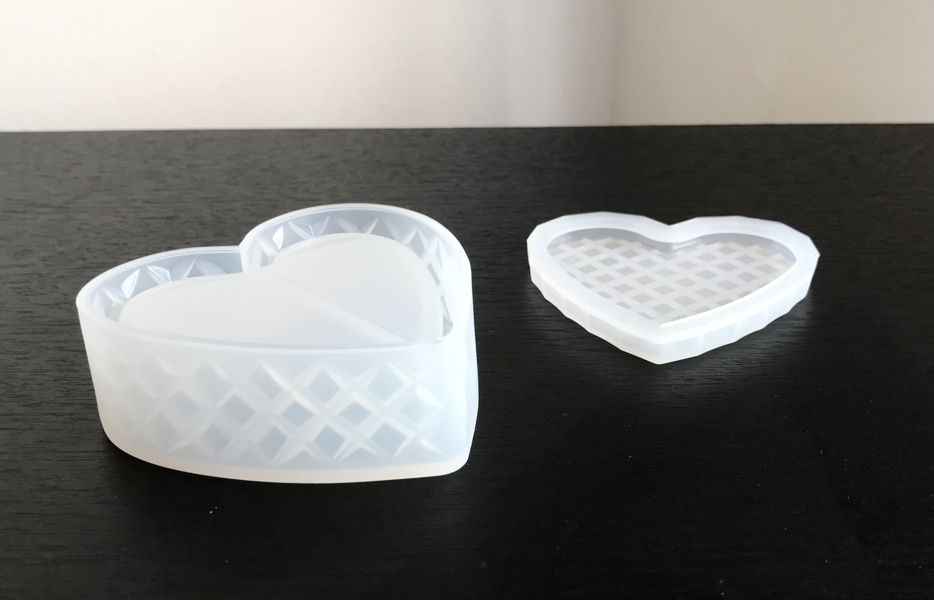 2 Piezas Molde Silicona Corazon Molde Resina Epoxi,3D Corazón