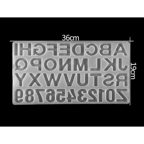 Molde de silicona Alfanumérico, POR EL REVÉS, abecedario.