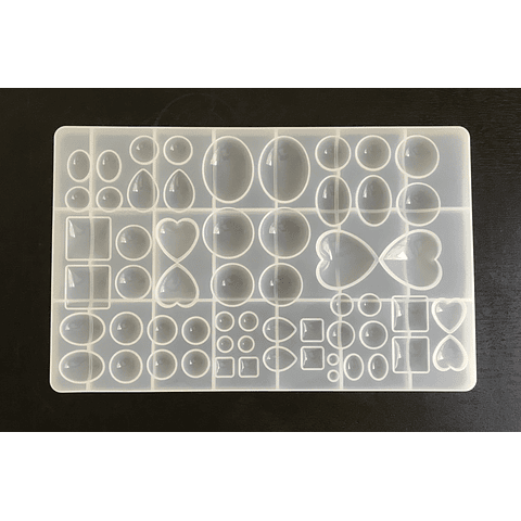Molde de silicona GEMAS GEOMETRICAS mixtas, variedad de formas.