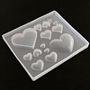 Molde de silicona catorce corazones mixtos, pequeño, planos y curvos.