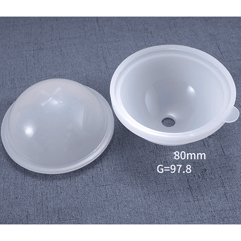 Moldes de silicona esferas, cuatro tamaños, de dos piezas. 