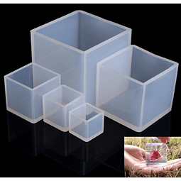 Moldes de silicona forma de cubo, para resina epoxica, 5cm y 6.5cm