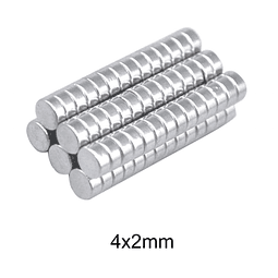 Imanes de neodimio (N35) disco mini, de 4x2mm, 10unidades.