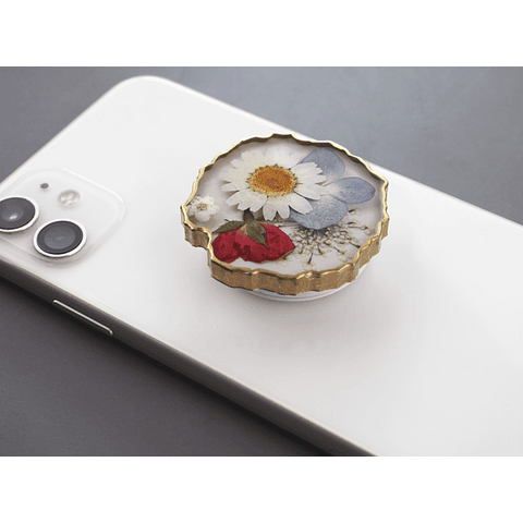 Molde de silicona siete POP SOCKETS, holders/sostenedores traseros para celular.