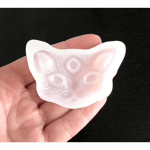 Molde de silicona cabeza gato bindi 3D, para resina epóxi...