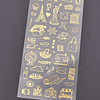 Lámina stickers fondo transparente VIAJES doradas