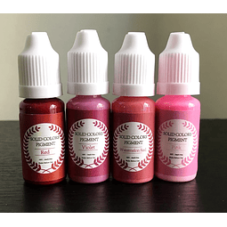 Pigmentos líquidos Sólidos 10 ml, tonos rojos y rosados para resina epóxica/uv.