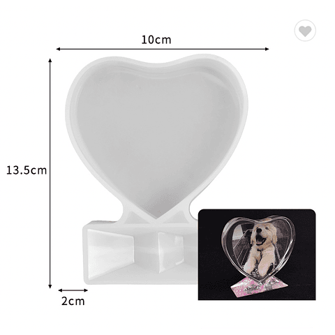 Moldes de silicona marco de fotos, corazón y rectangular, portaretrato.