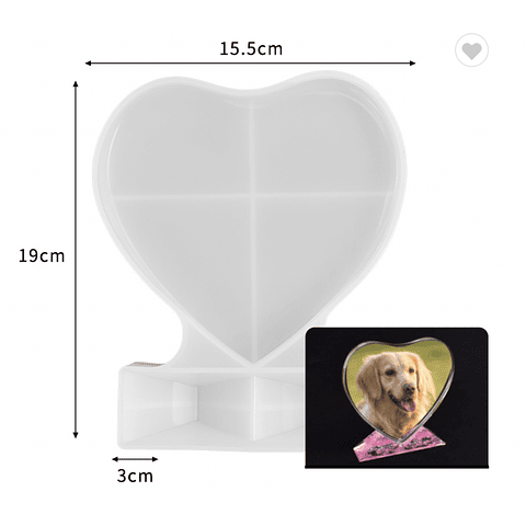 Moldes de silicona marco de fotos, corazón y rectangular, portaretrato.