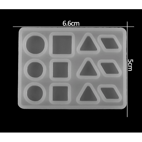 Molde de silicona pequeños dijes, FIGURAS GEOMÉTRICAS.