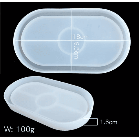 Molde de silicona bandeja ELÍPTICA ovalada con borde, 18 cm