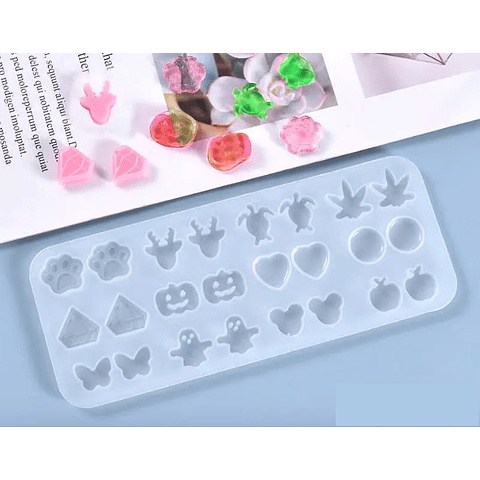 Molde de silicona doce pares mini figuritas, diamante, patitas, tortuga etc. 