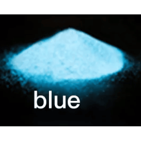 Pigmentos en polvo fotoluminiscentes 20g, color BLUE, brilla en la oscuridad. 