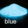Pigmentos en polvo fotoluminiscentes 20g, color BLUE, brilla en la oscuridad. 
