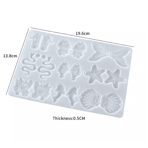 Molde de silicona aros/pendientes diseños MARINOS.