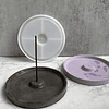 Molde de silicona porta incienso circular, con borde, diámetro 15cm, para resina, yeso, arcilla, etc. Fabricación de decoración.