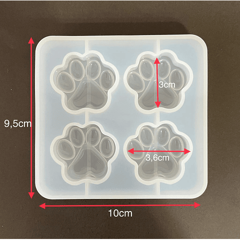 Molde de silicona cuatro patitas mascota.