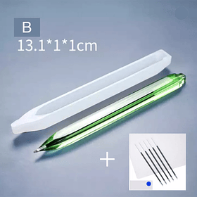 Molde de silicona Lápiz (B) + 5 tripas/recargas azules.