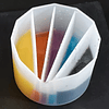 Vaso de silicona multicolor, mezclador, 5 divisiones.