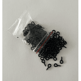 25g de cáncamos de 5x10mm, color negro, tornillos con ojal.