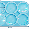 Molde de silicona 6 círculos, acabado holográfico, diámetro 4cm.