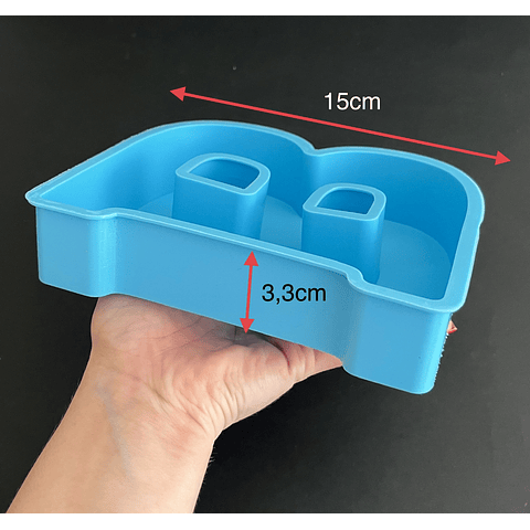 Molde de silicona letra "B" grande, 15cm.