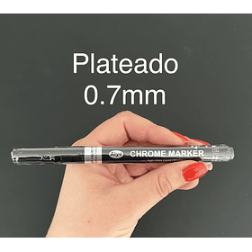 Rotulador cromado efecto espejo, PLATEADO 0.7mm, permanente.