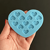 Molde de silicona doce mini corazones diseños.